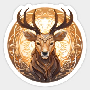 Golden Stag - Deer King Sticker